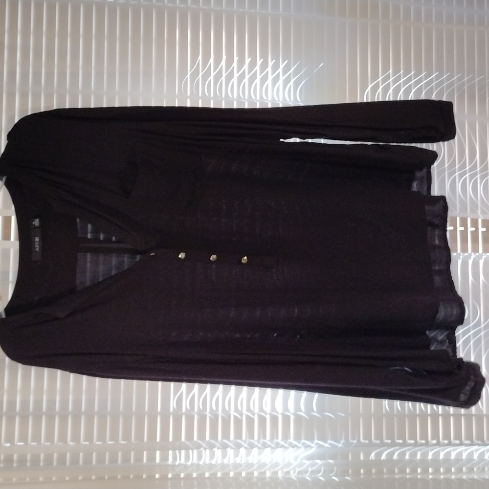 Apt. 9 black blouse with gold button detail. Size XL.